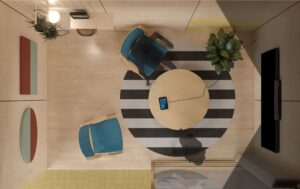 Mô hình mẫu cho phòng họp trực tuyến cho nhóm nhỏ 3-5 người