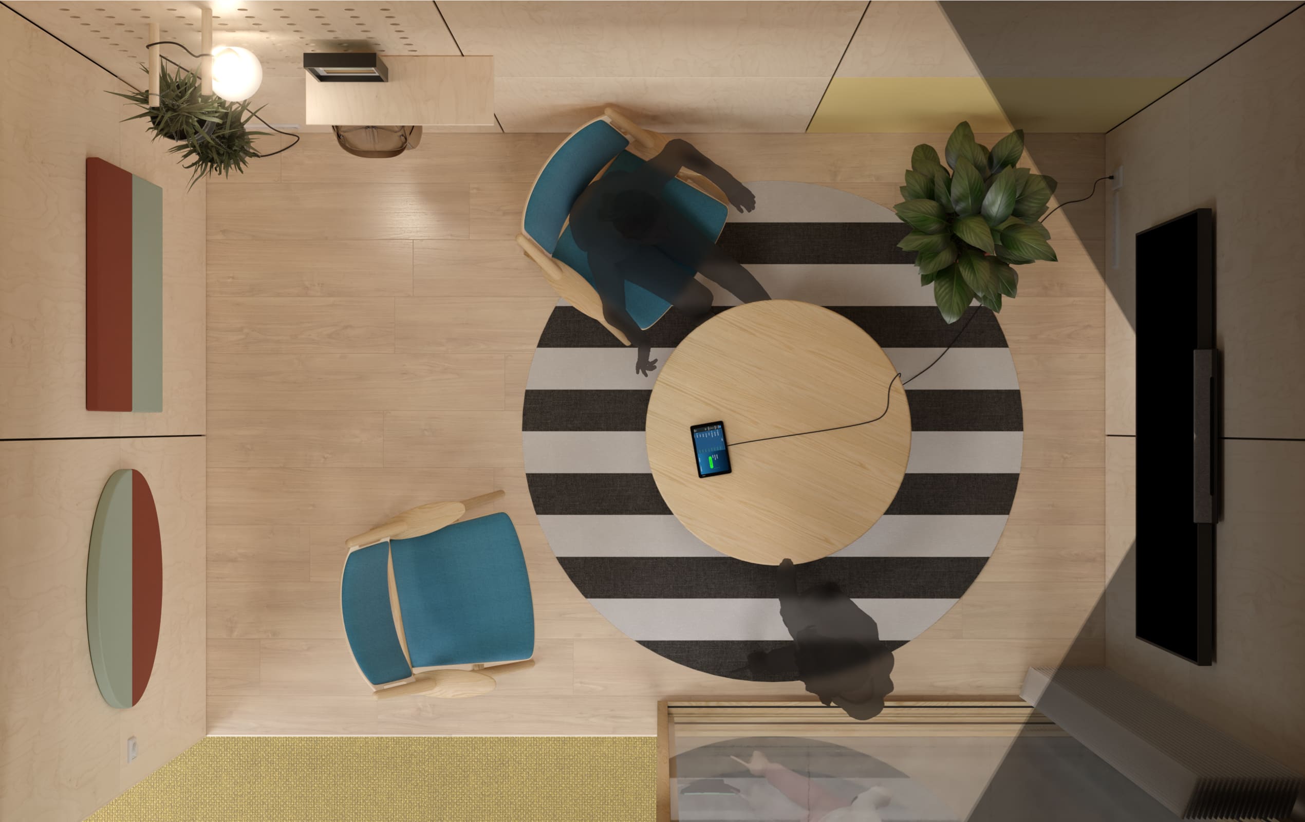 Mô hình mẫu cho phòng họp trực tuyến cho nhóm nhỏ 3-5 người