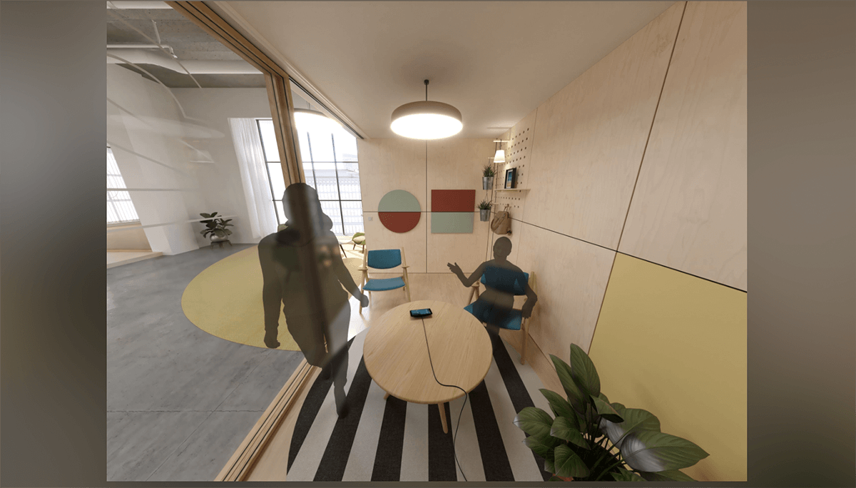 Mô hình mẫu cho phòng họp trực tuyến cho nhóm nhỏ 3-5 người