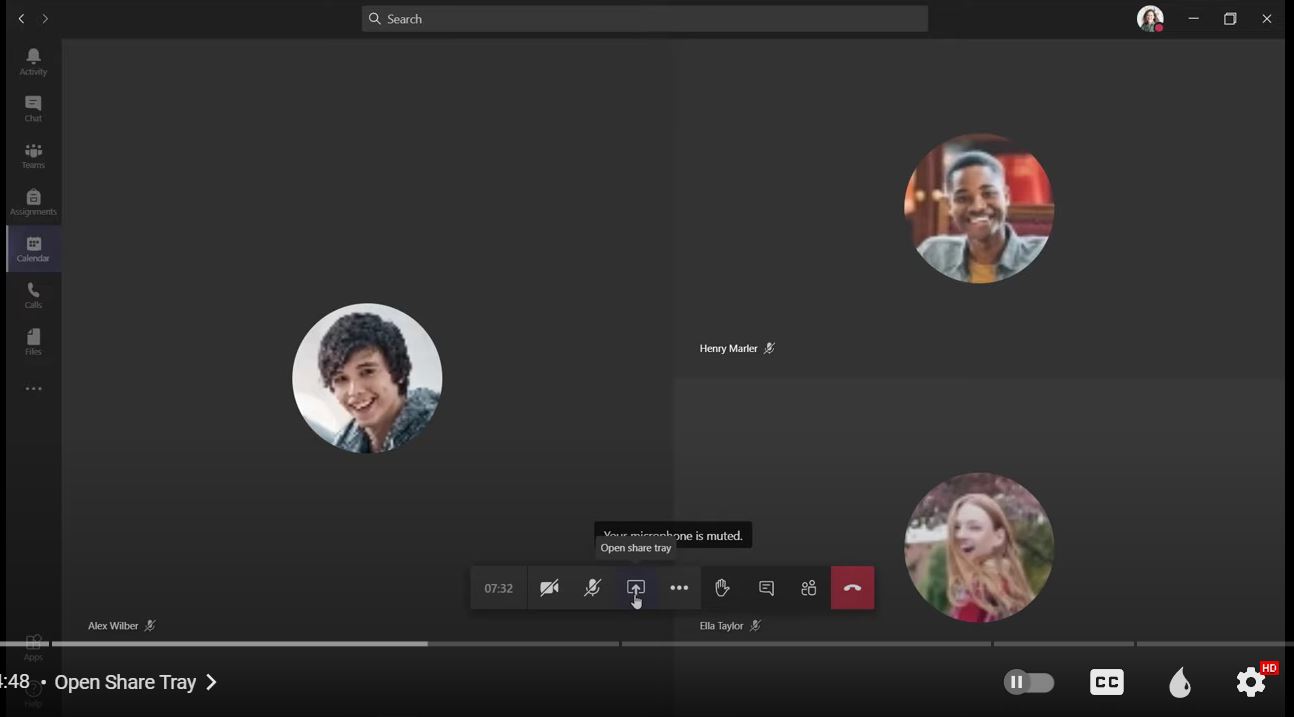 Bước 1: Mở khay share trong cuộc họp MS Team