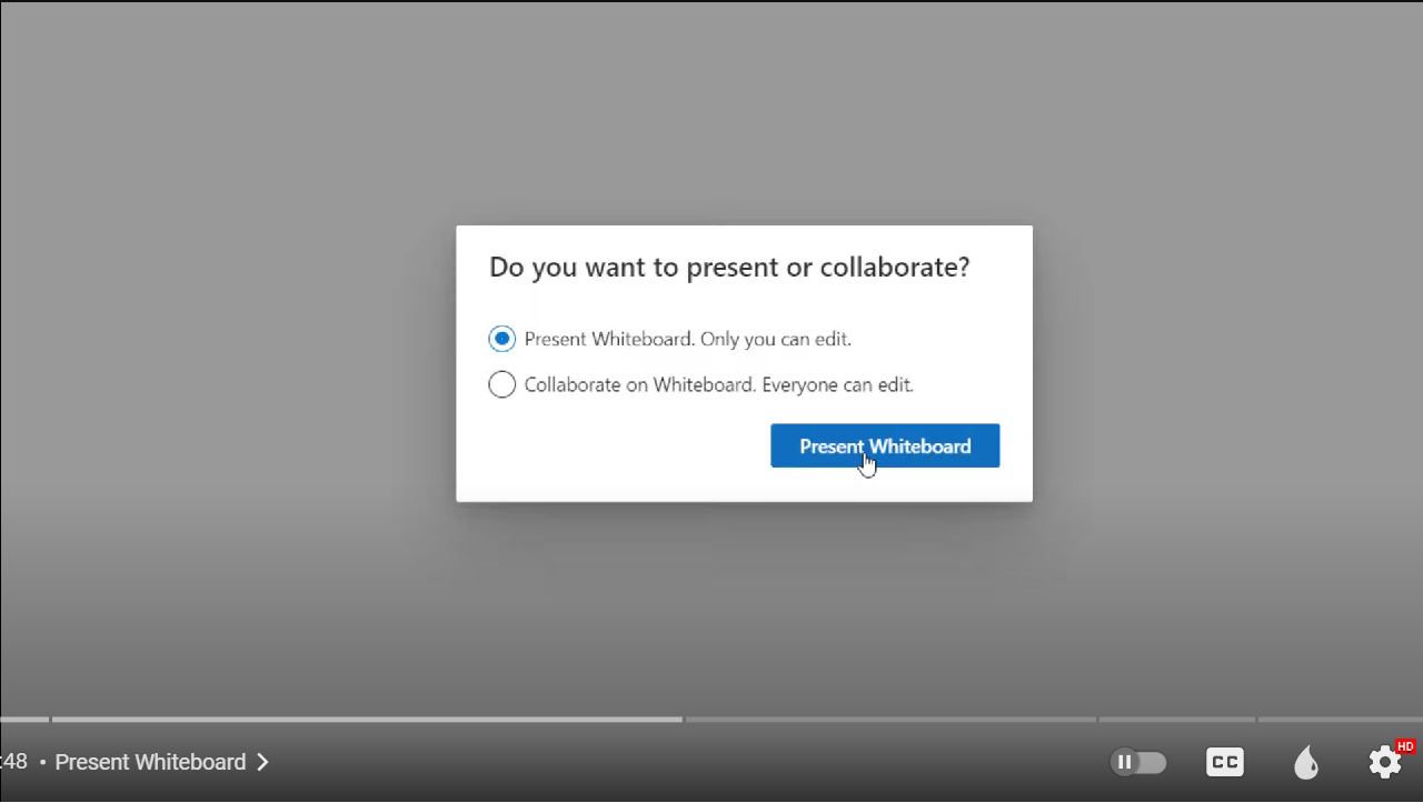 Bước 3: chọn thuyết trình hoặc chia sẻ để cộng tác