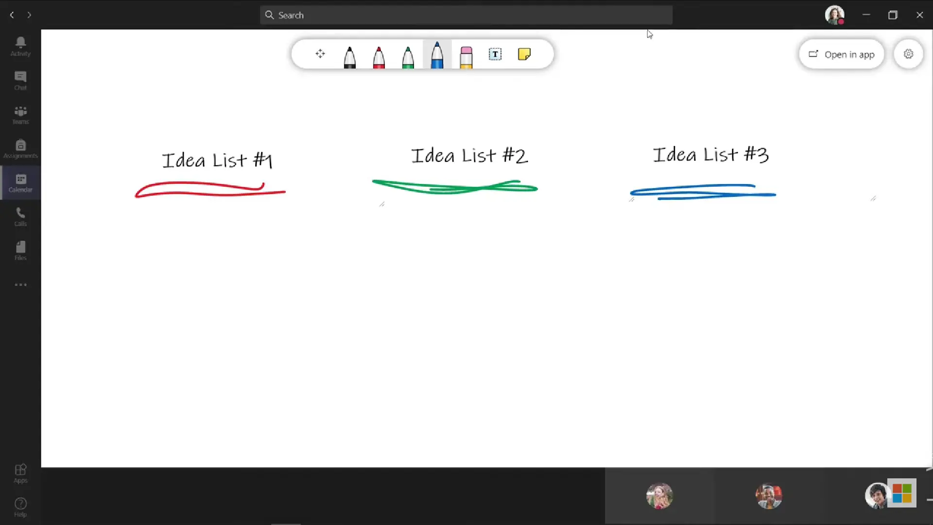 Bắt đầu sử dụng whiteboard trong cuộc họp MS Teams